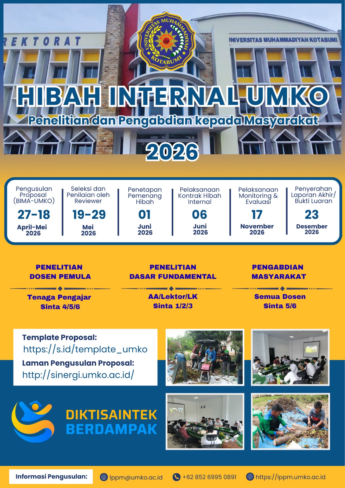 HIBAH INTERNAL UMKO PENELITIAN DAN PENGABDIAN KEPADA MASYARAKAT 2026